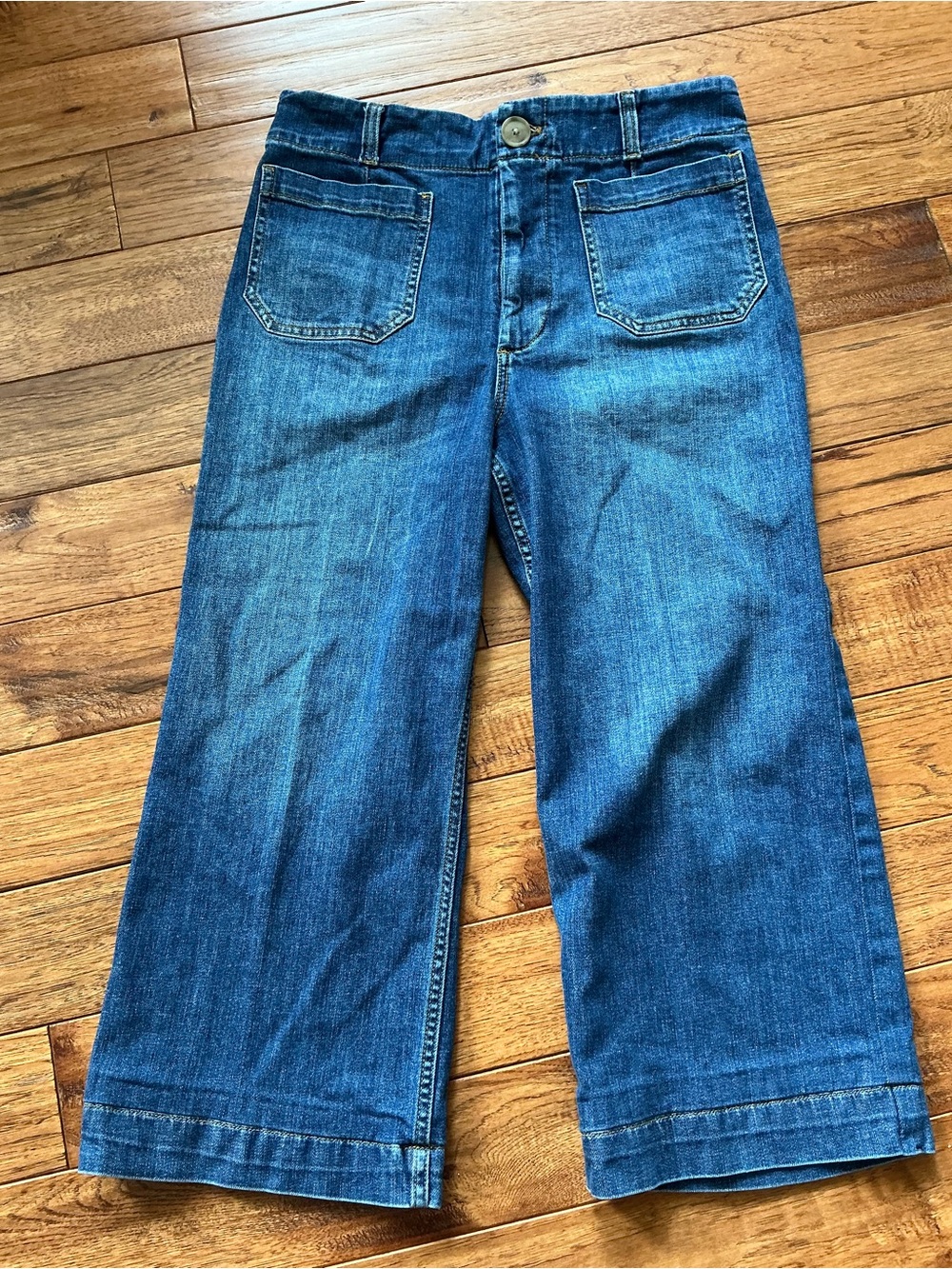 Anthropologie Maeve The Colette Cropped Wide Leg Jean, size 31
